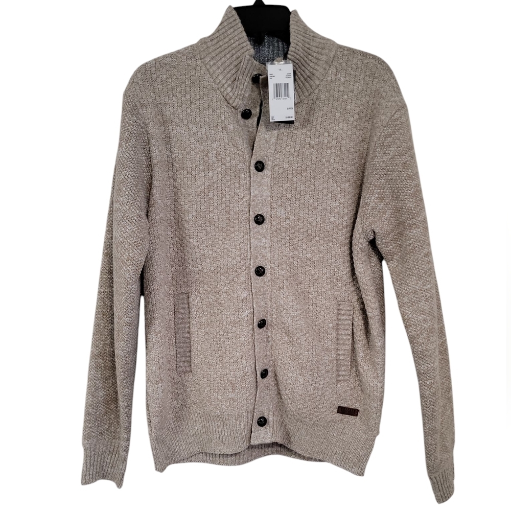 Buffalo David Bitton Cream Tan Cardigan Sweater size small NWT